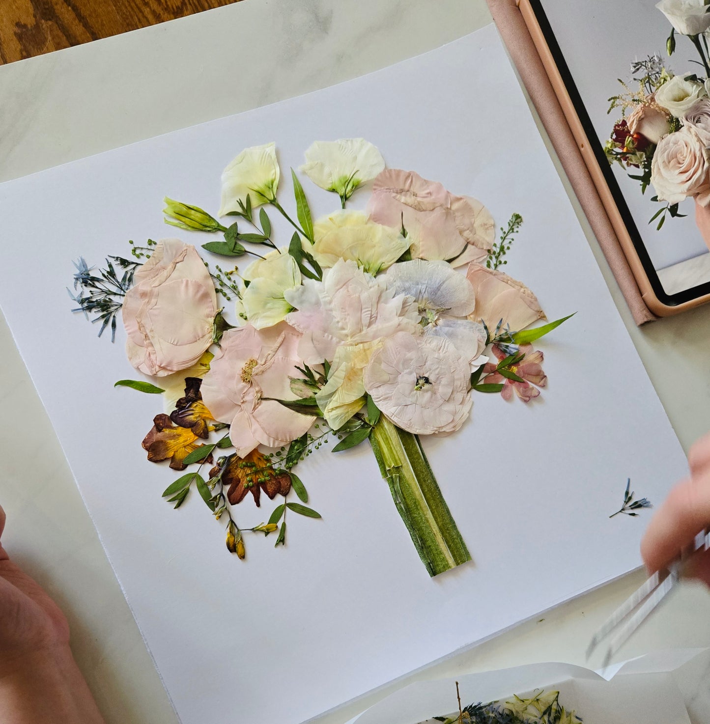 16*24 Custom pressed flower bouquet frame for your occasion